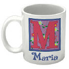 Iniciales Floreadas Taza de Cafe Personalizada